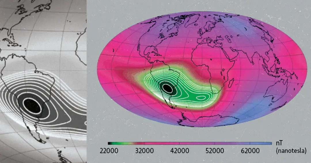 Como surgiu a maior anomalia magnética da Terra, de acordo com novo estudo